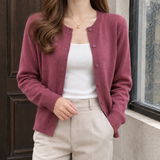 Cadence-Faye Fine Knit Cardigan - Plum