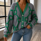 Valeria-Rae Geometric Sweater - Gray