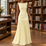 Ruby-Belle Pleated Skirt Set - Yellow