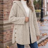 Grace-Jane Hooded Fleece Jacket - Beige