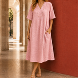 Lucille Relaxed Midi Dress - Pink