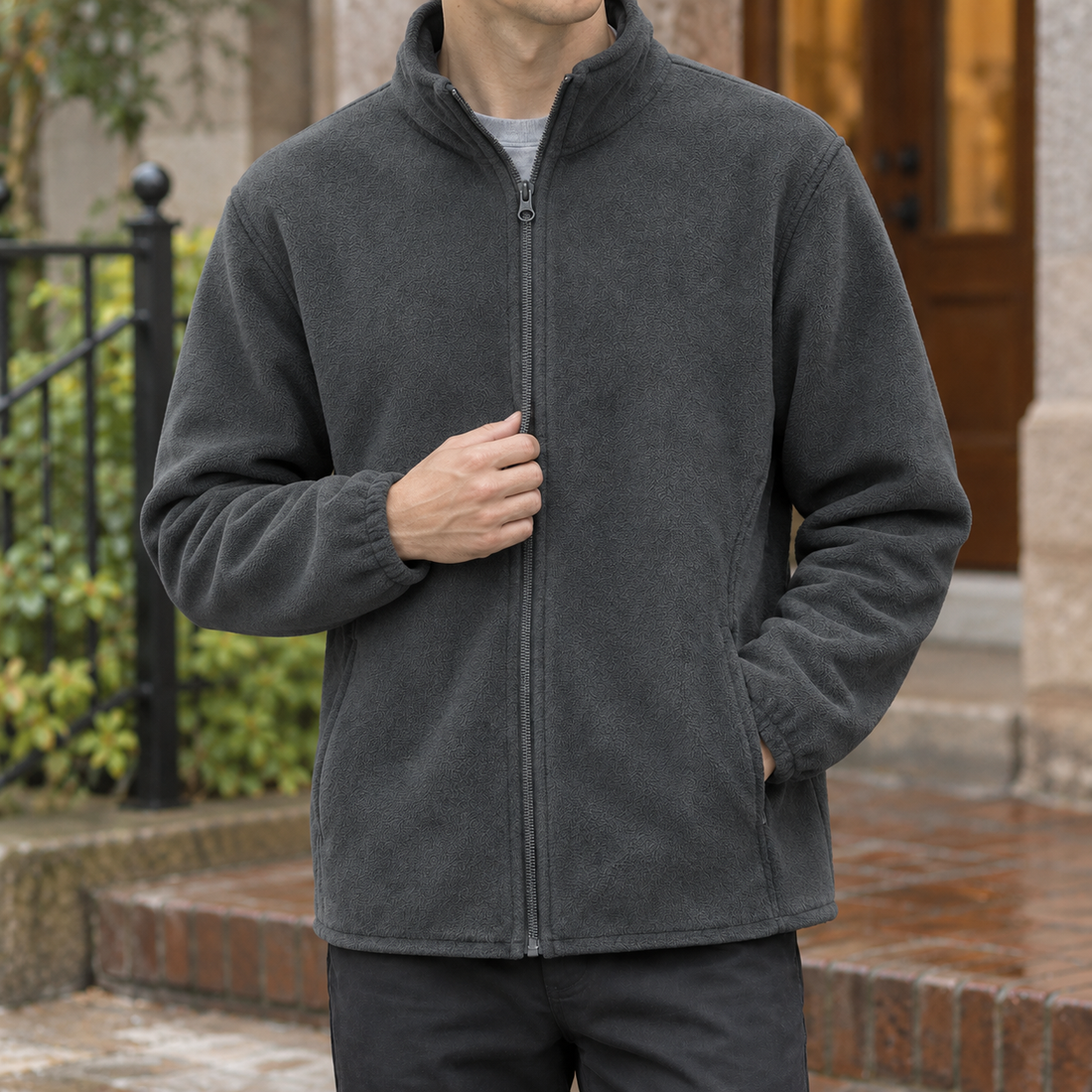 Sigmund Zip Fleece Jacket - Dark Gray
