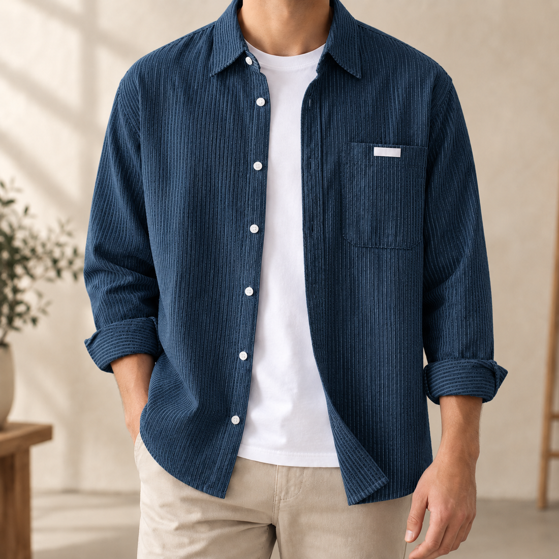 Philip-James Relaxed Shirt - Navy Blue