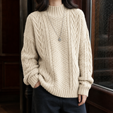 Alexandra Cable Knit Sweater - Apricot