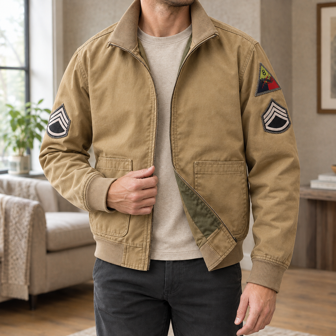 Colin Military Jacket - Khaki
