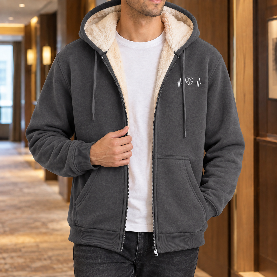 Gaultier Fleece-Lined Hoodie - Dark Gray
