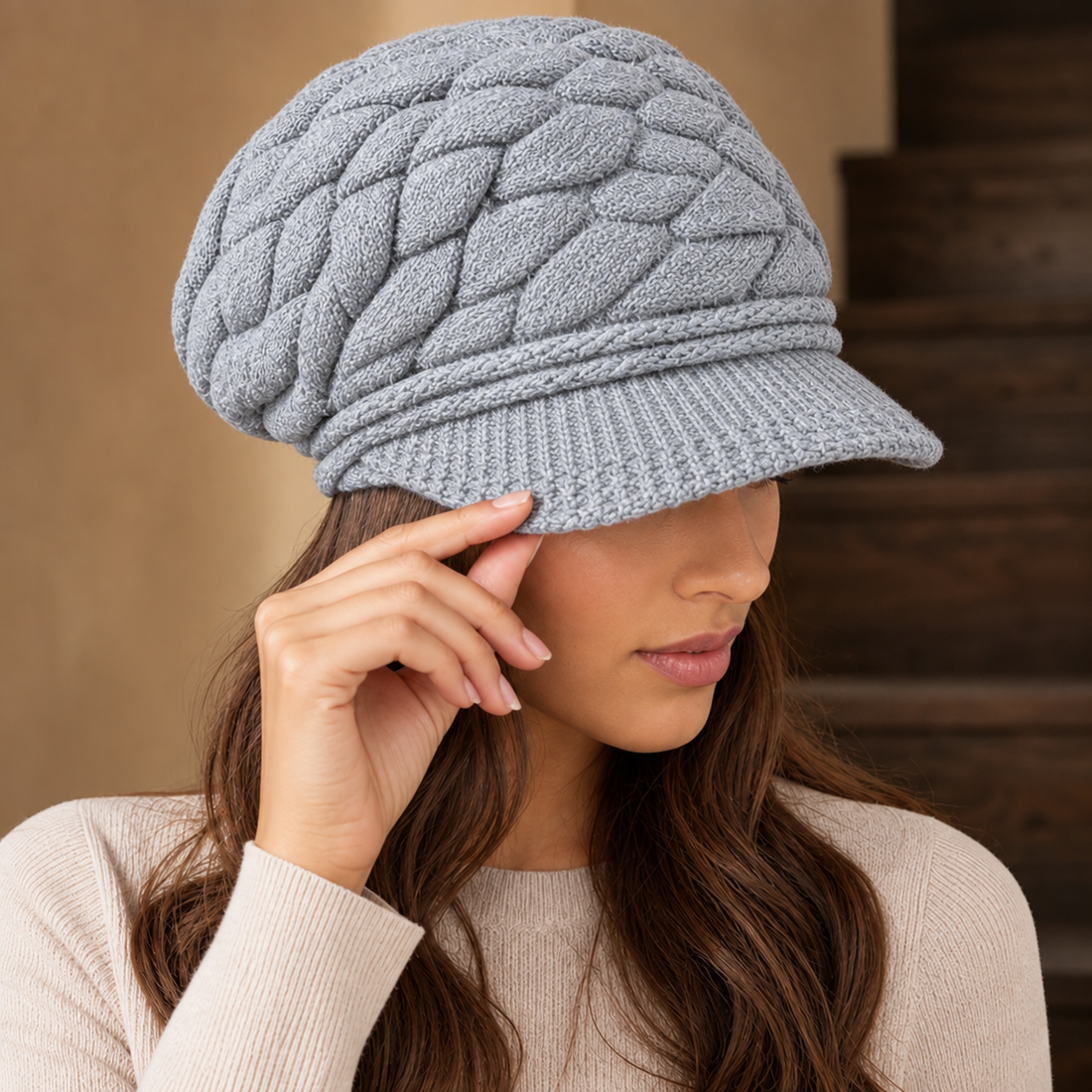 Fenmore Cable Knit Cap - Gray