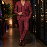 Huston-Tate Tailored Suit - One Wine Red