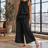Paige Ruffled Set - Black