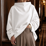 Nadia-Grace High-Neck Top - White