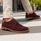 Romano Suede Derby Shoes - Wine Red