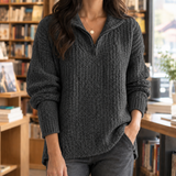 Nora-Jade Half-Zip Sweater - Dark Gray