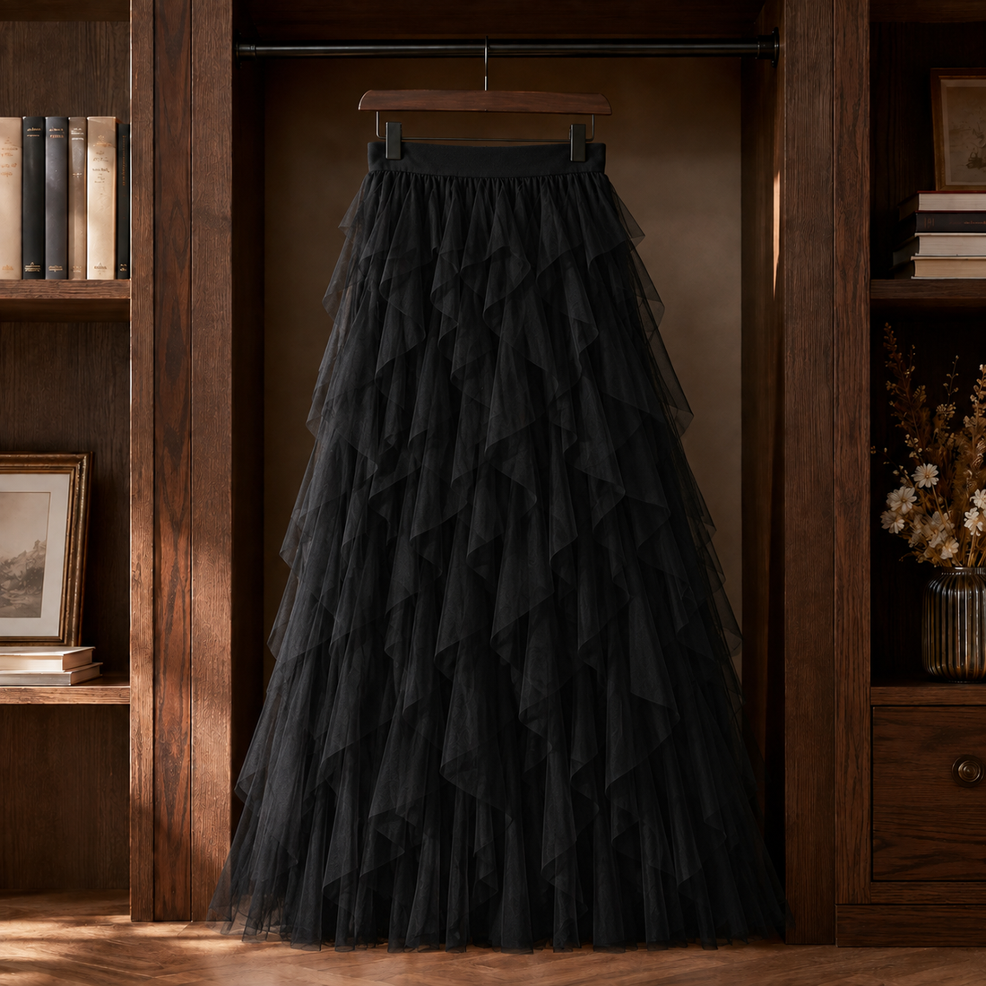 Vivienne Ruffle Skirt - Black