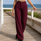 Xenia Tailored Pants - Wine Red