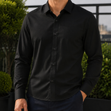 Edmund Point Collar Shirt - Black