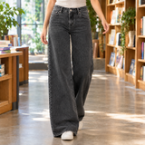 Sarah-Marie Wide Leg Jeans - Black