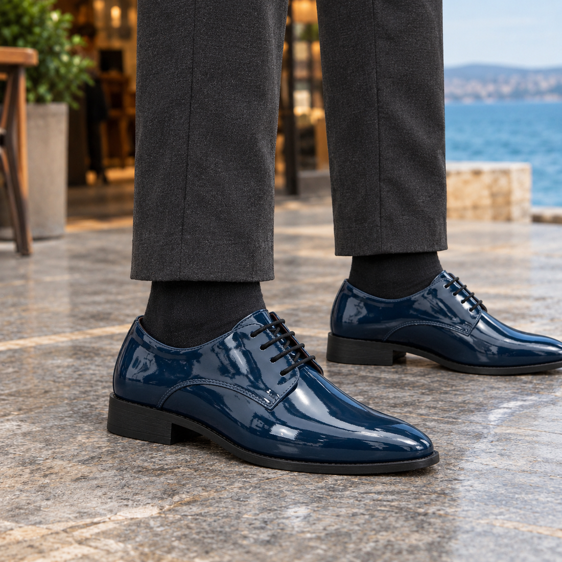 Castagna Pointed Derby Shoes - Blue