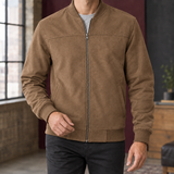 Norbert Suede Bomber Jacket - Camel