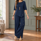 Alice-Claire Relaxed Set - Navy Blue