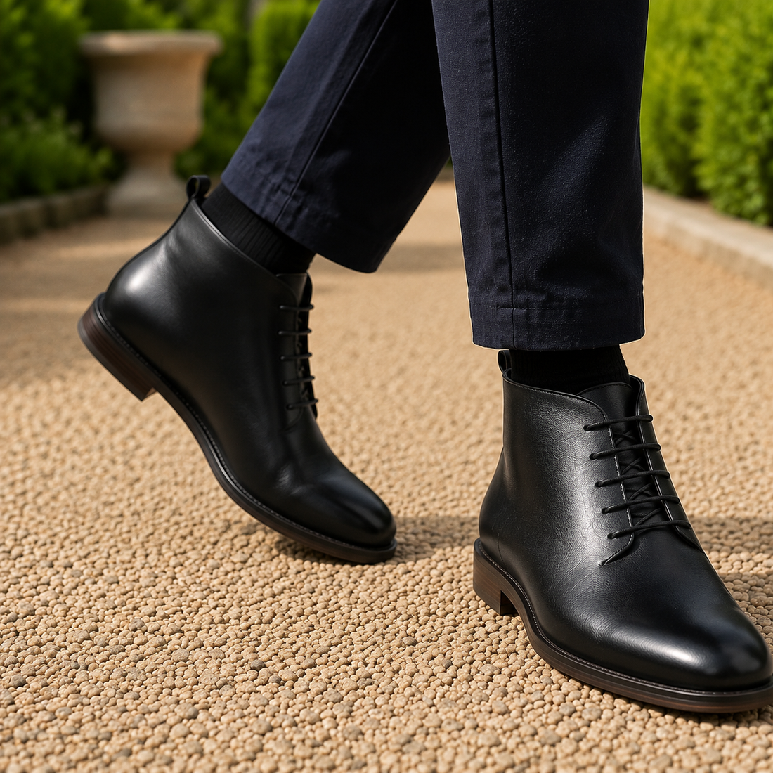 Padova Leather Ankle Boots - Black