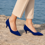 Garda Pointed Toe Pumps - Blue