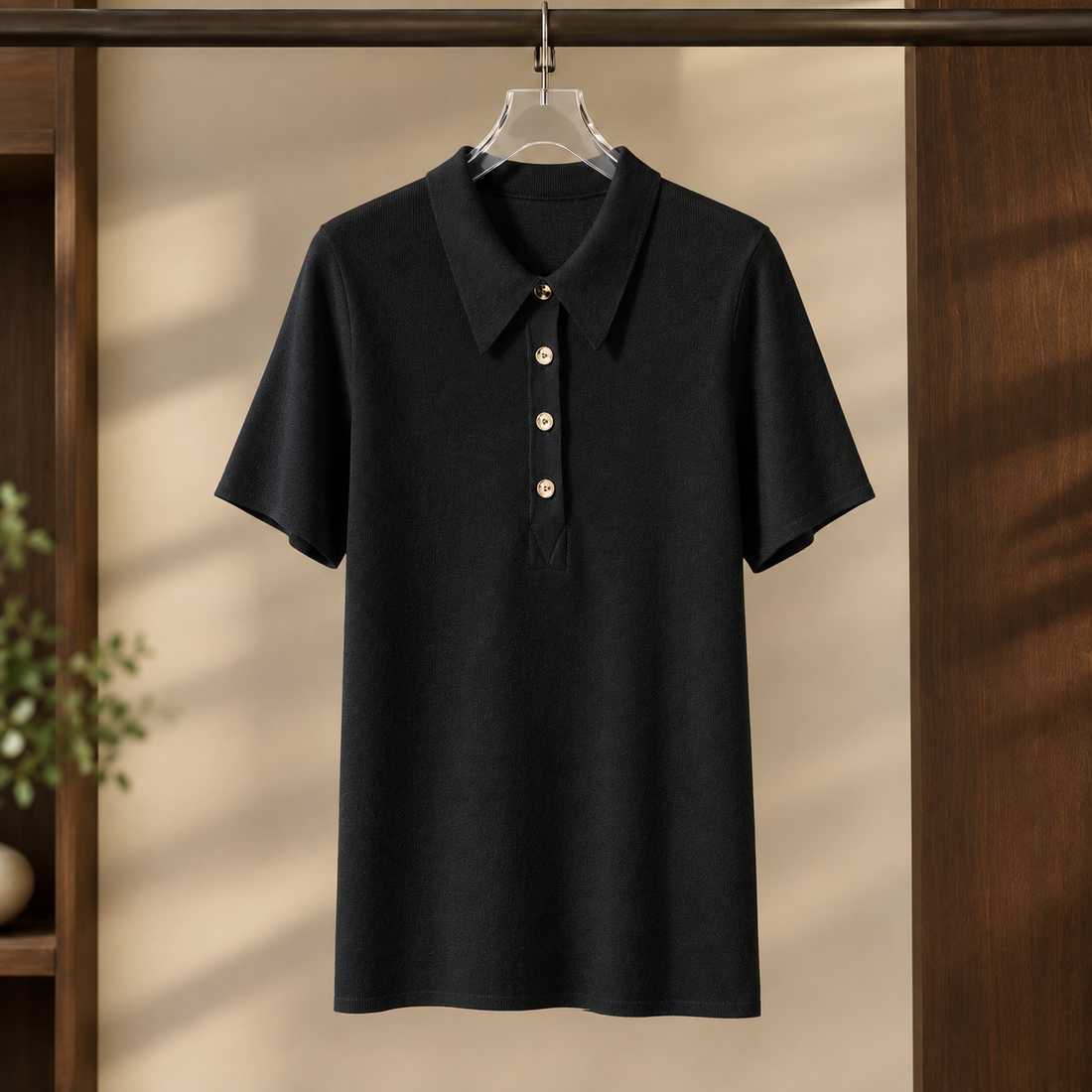 Katrina Polo Top - Black