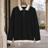Alfred-Miles Half Zip Sweater - Black