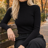 Perpetua-Rae Ribbed Sweater - Black