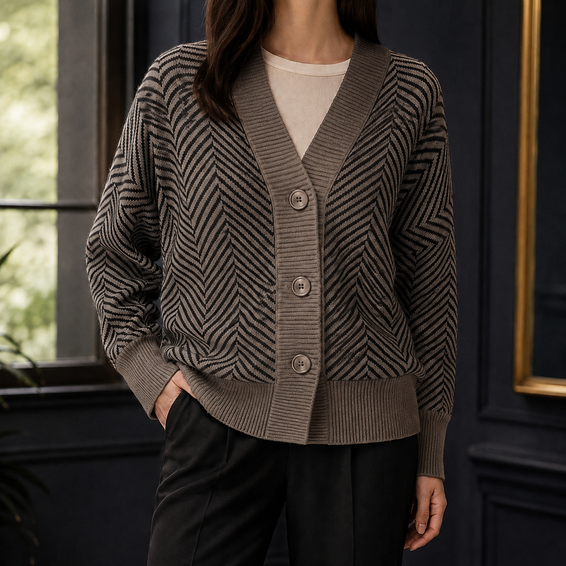 Nina-Hope Chevron Sweater - Xinghei