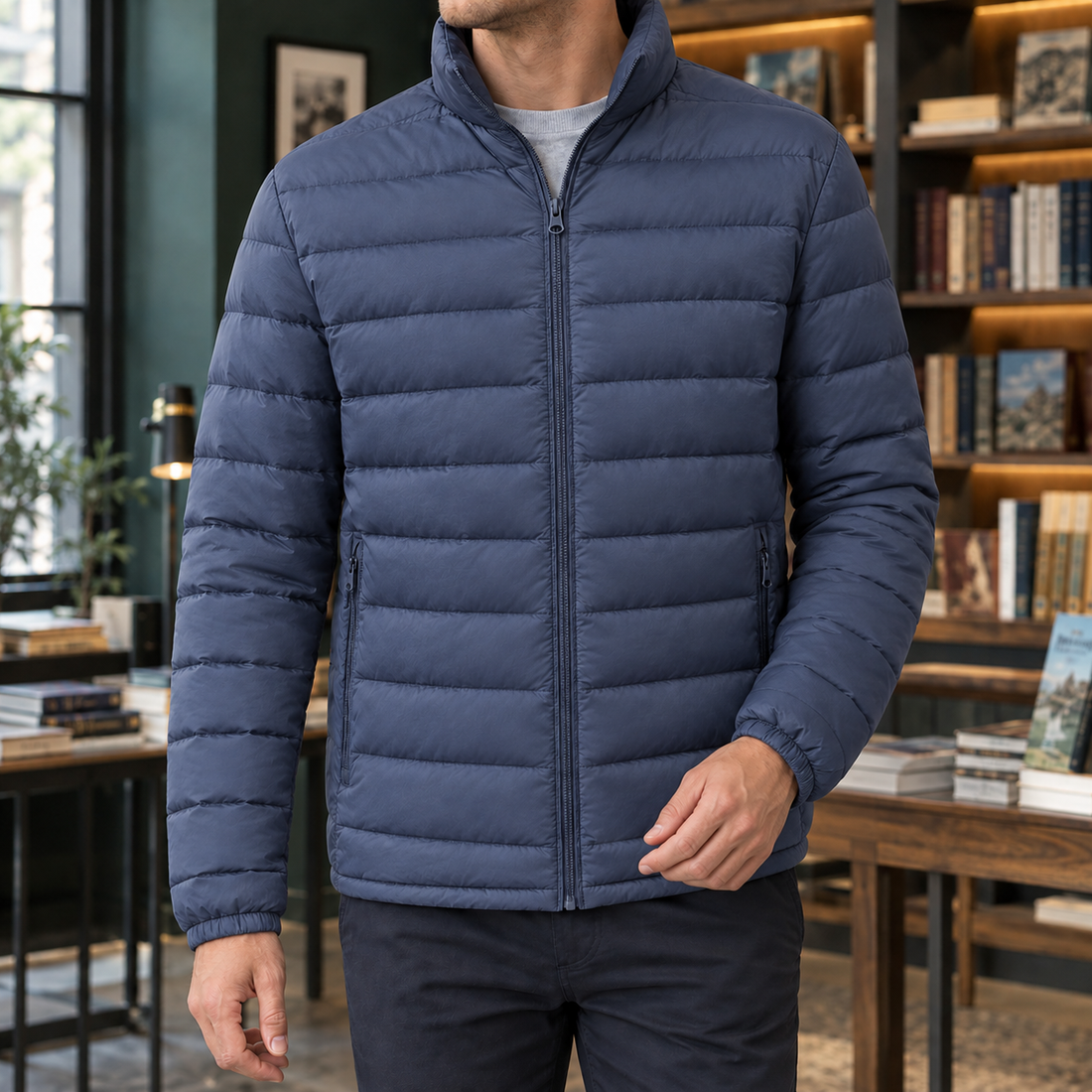 Benjamin Quilted Jacket - Fog Blue