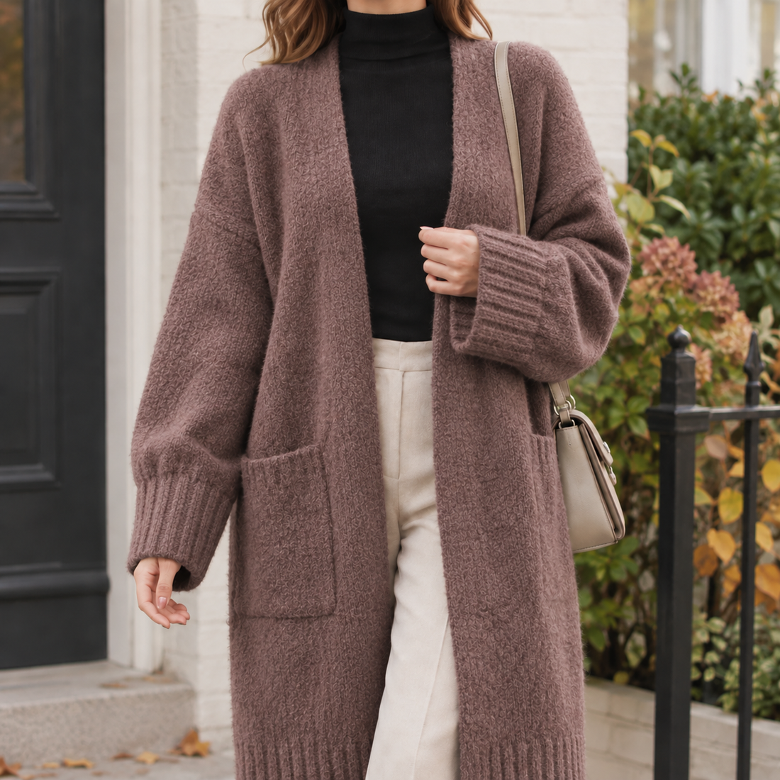 Winona-Skye Longline Cardigan - Dark Brown