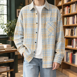 Daniel Relaxed Overshirt - Plaid Matching Yellow