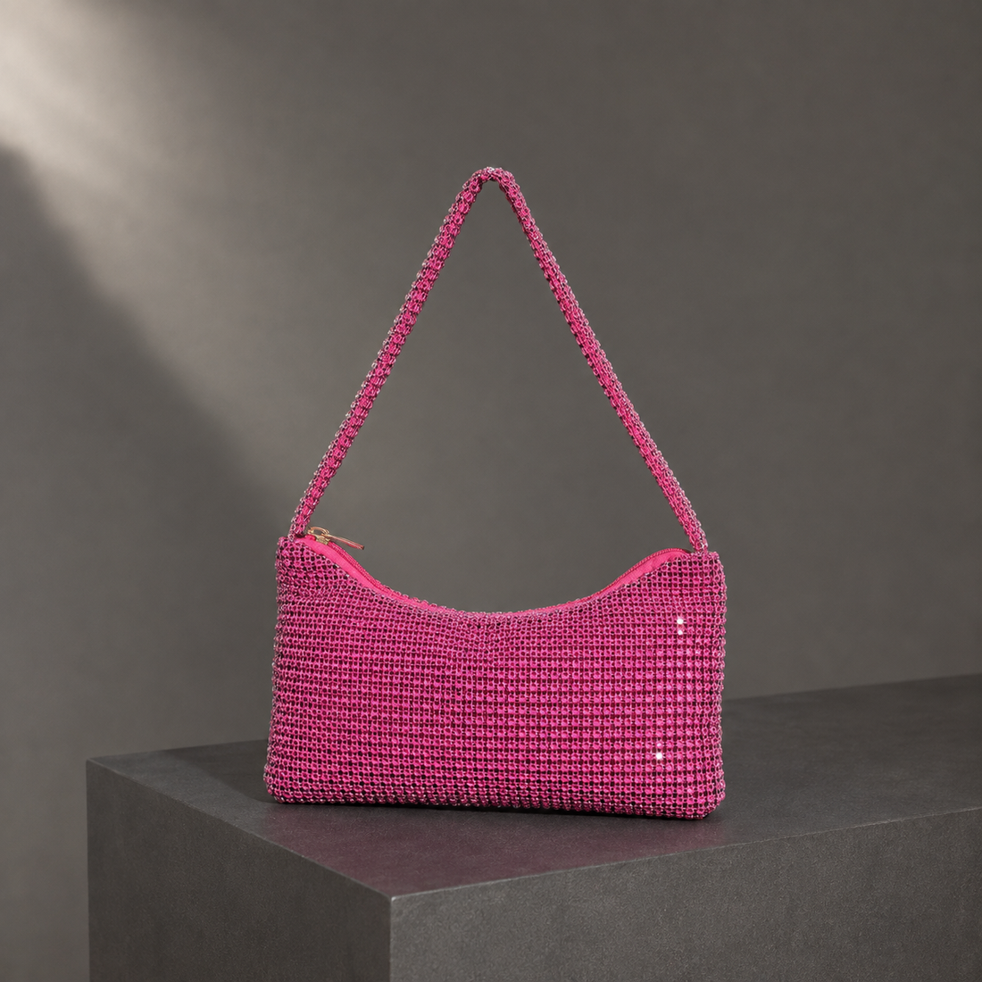 Brambilla Rhinestone Shoulder Bag - Rose Red
