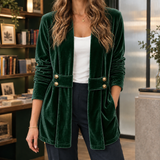 Celandine Velvet Jacket - Dark Green