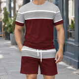 Nathaniel Relaxed Set - Burgundy Gray And White