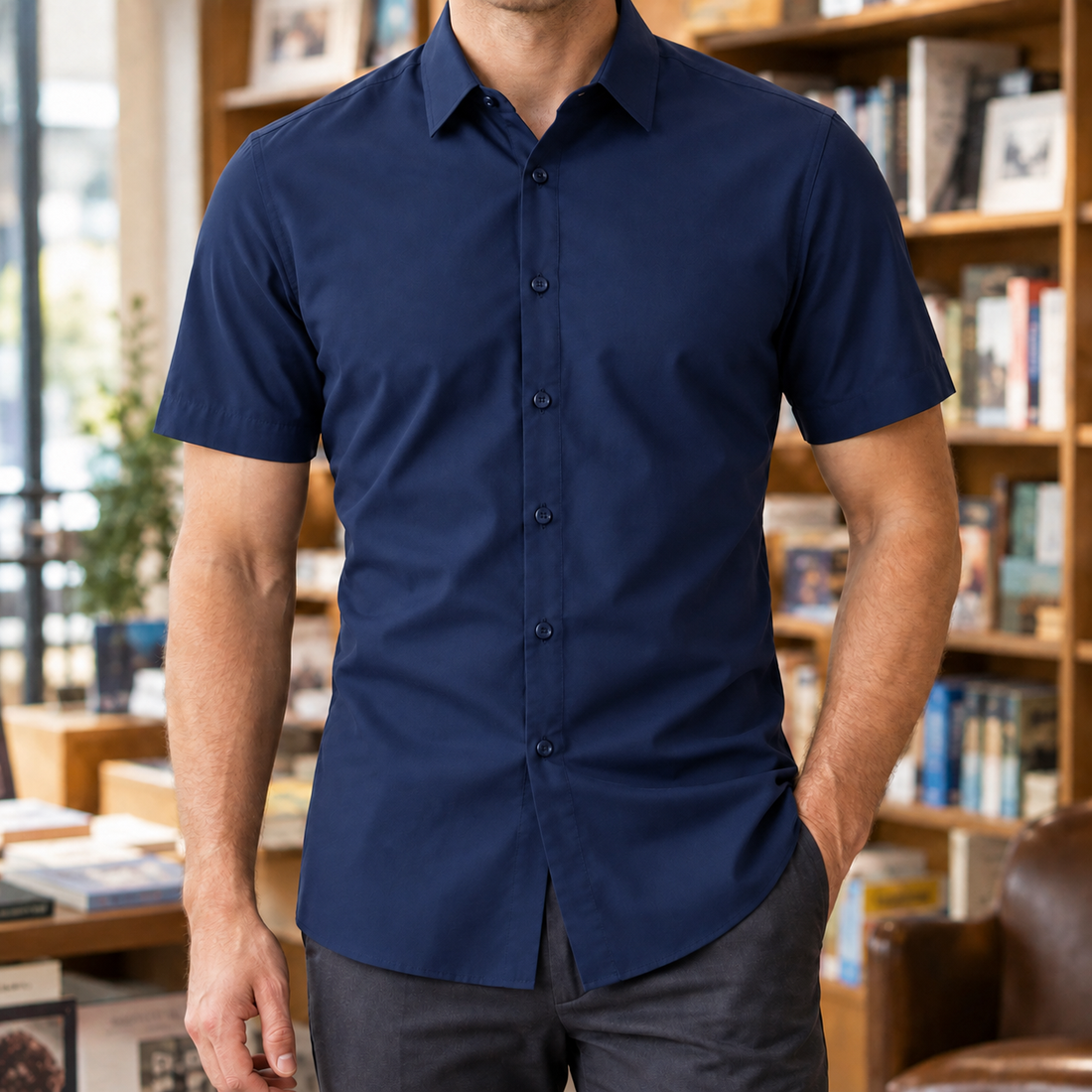 Matthias Short-Sleeve Shirt - Navy Blue