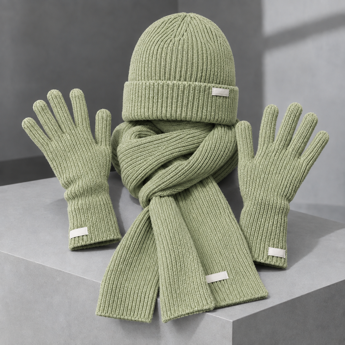Remington Cashmere Accessory Set - Sage Green