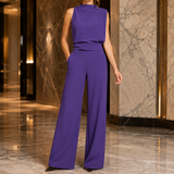 Dahlia-Louise Wide-Leg Jumpsuit - Purple