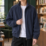 Wilfred Stand Collar Jacket - Navy Blue