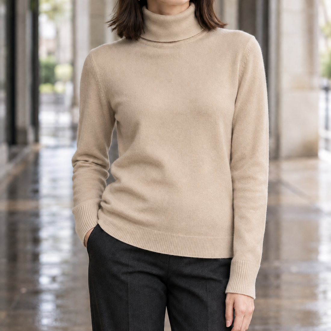 Nicole Turtleneck Sweater - Camel