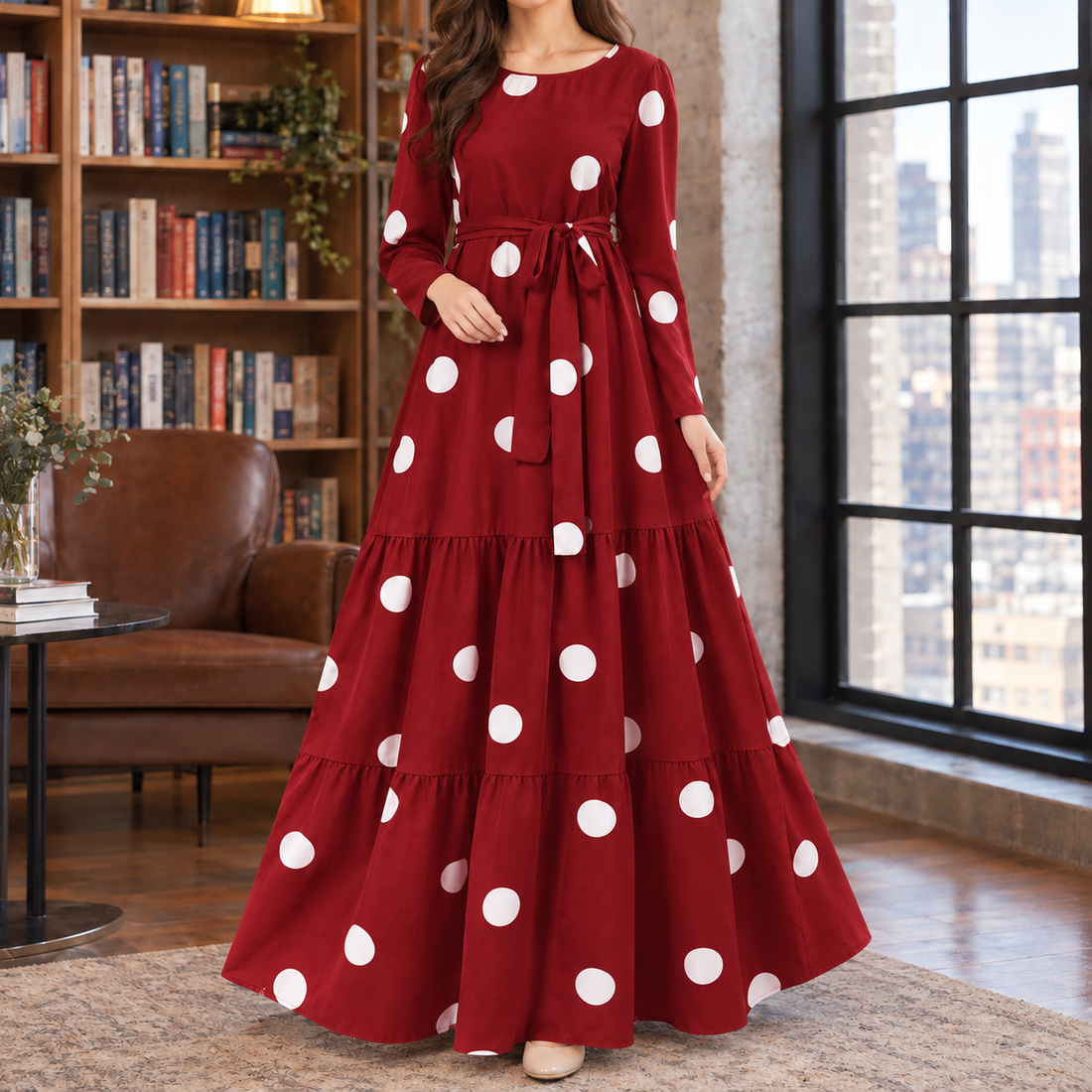 Chloe Tiered Maxi Dress - Red