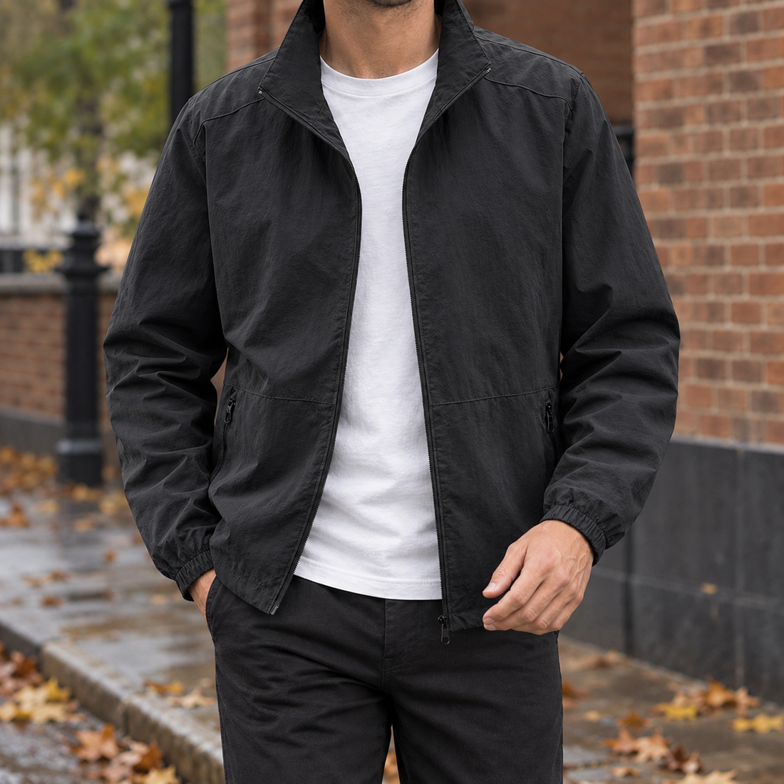 Harry-Jude Stand Collar Jacket - Black