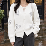 Tiffany-Belle Sequin Cardigan - White