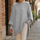 Camille Poncho Sweater - Gray