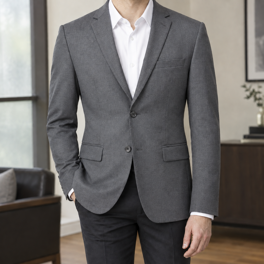 Jude-Wren Tailored Jacket - Two- Gray Single-breasted