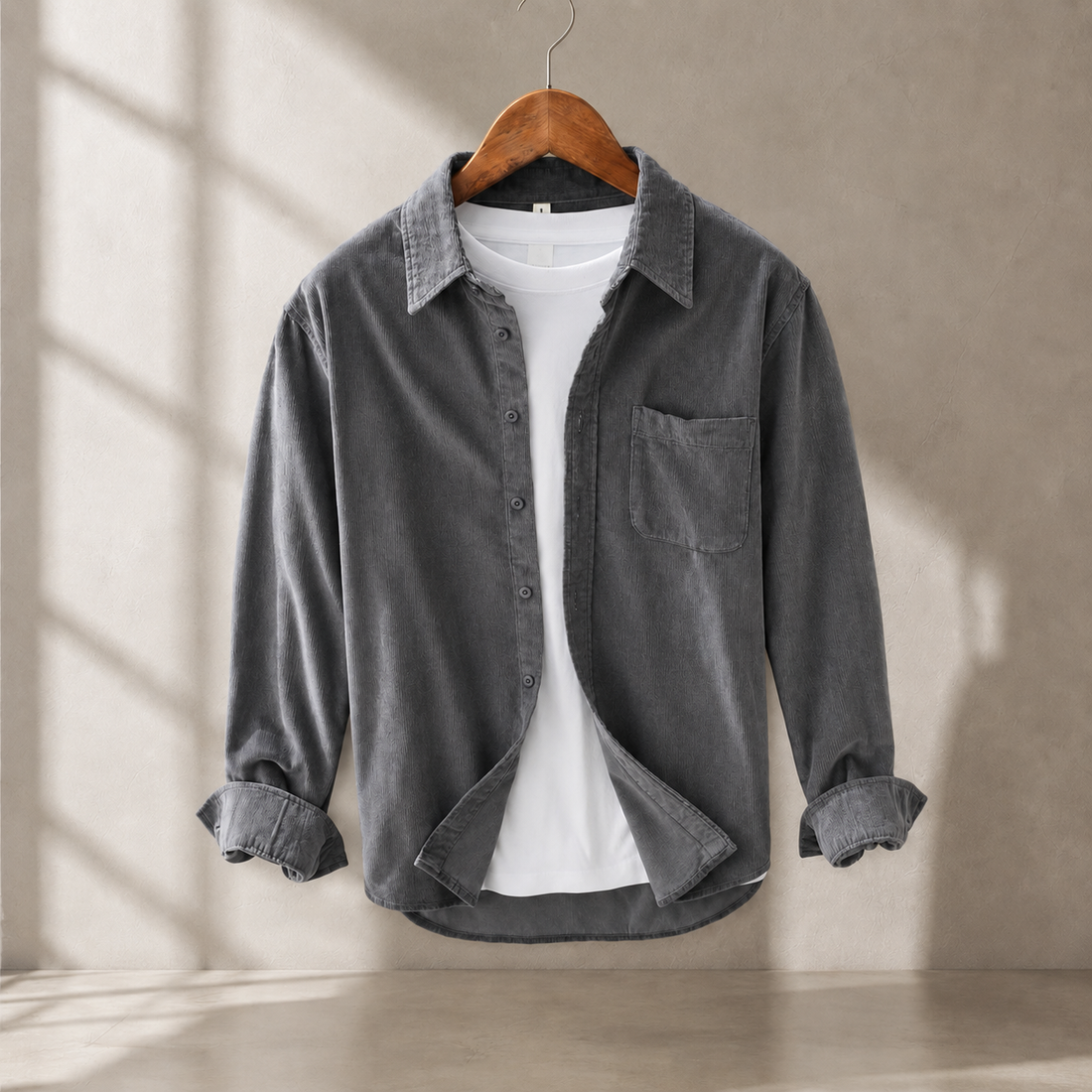 Vincent Corduroy Shirt - Anthracite