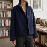 Sofia Stand Collar Jacket - Dark Blue