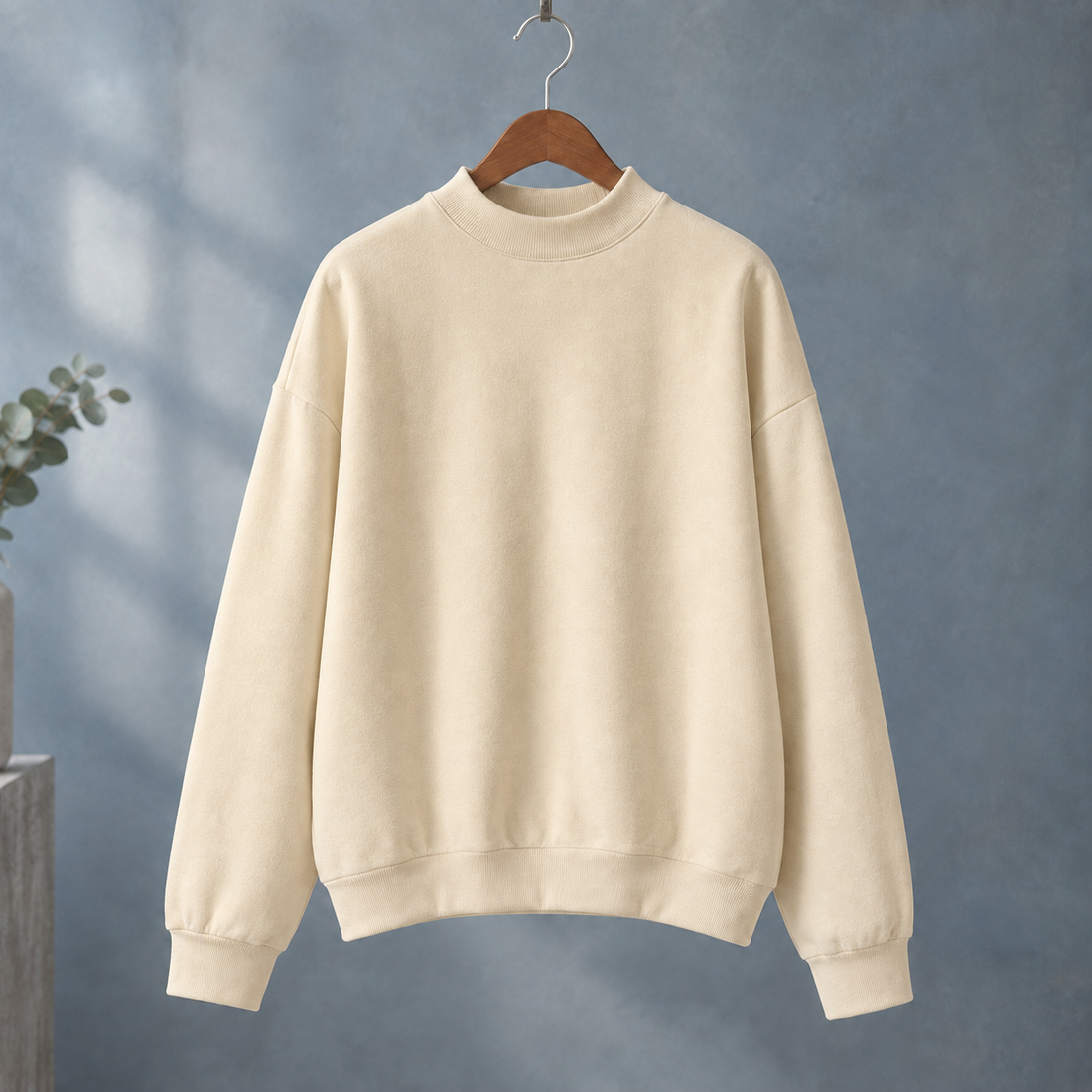 Philippa-Belle Mock Neck Sweatshirt - Khaki