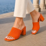Zamboni Block Heel Sandals - Orange