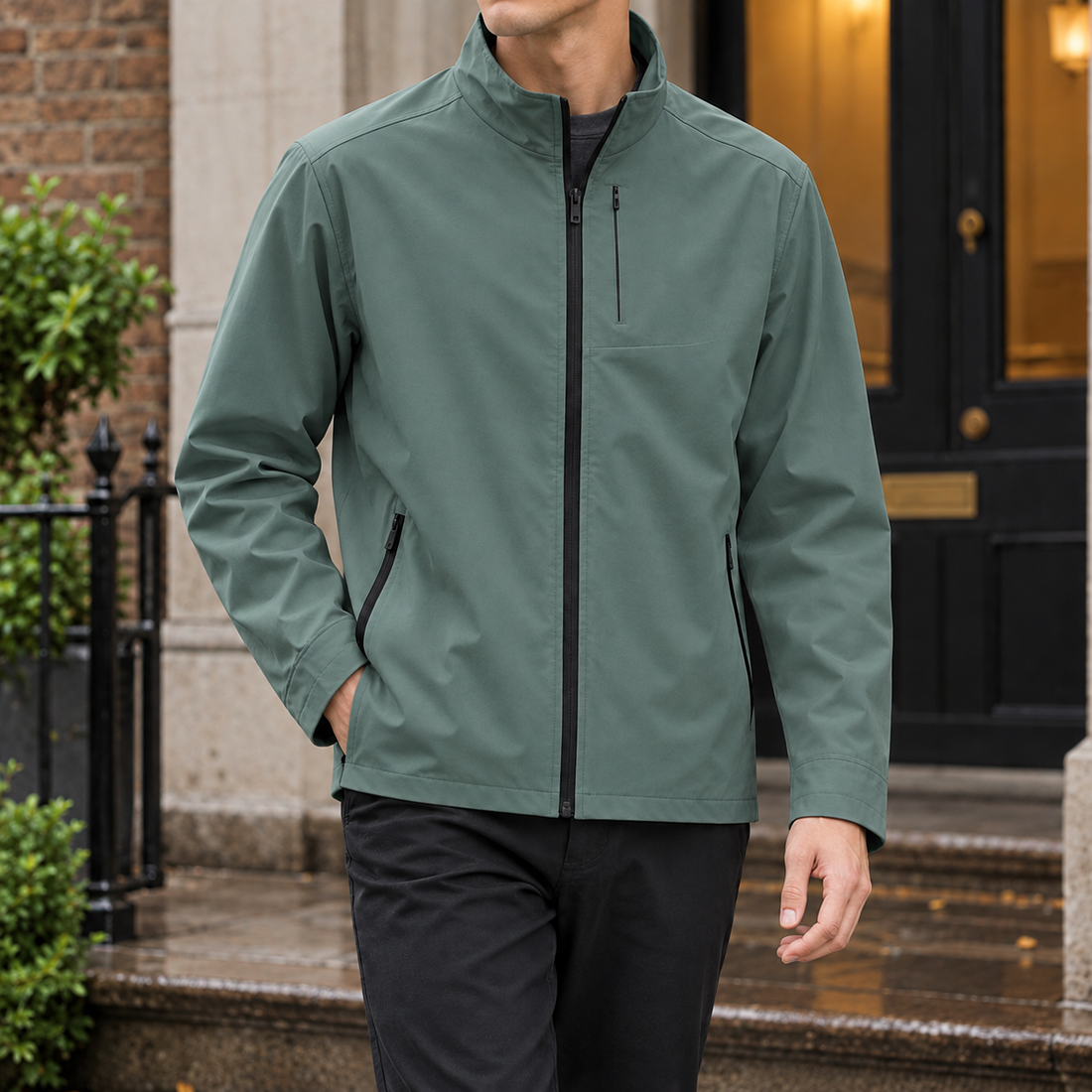 Lothaire Zip Jacket - Pine Green
